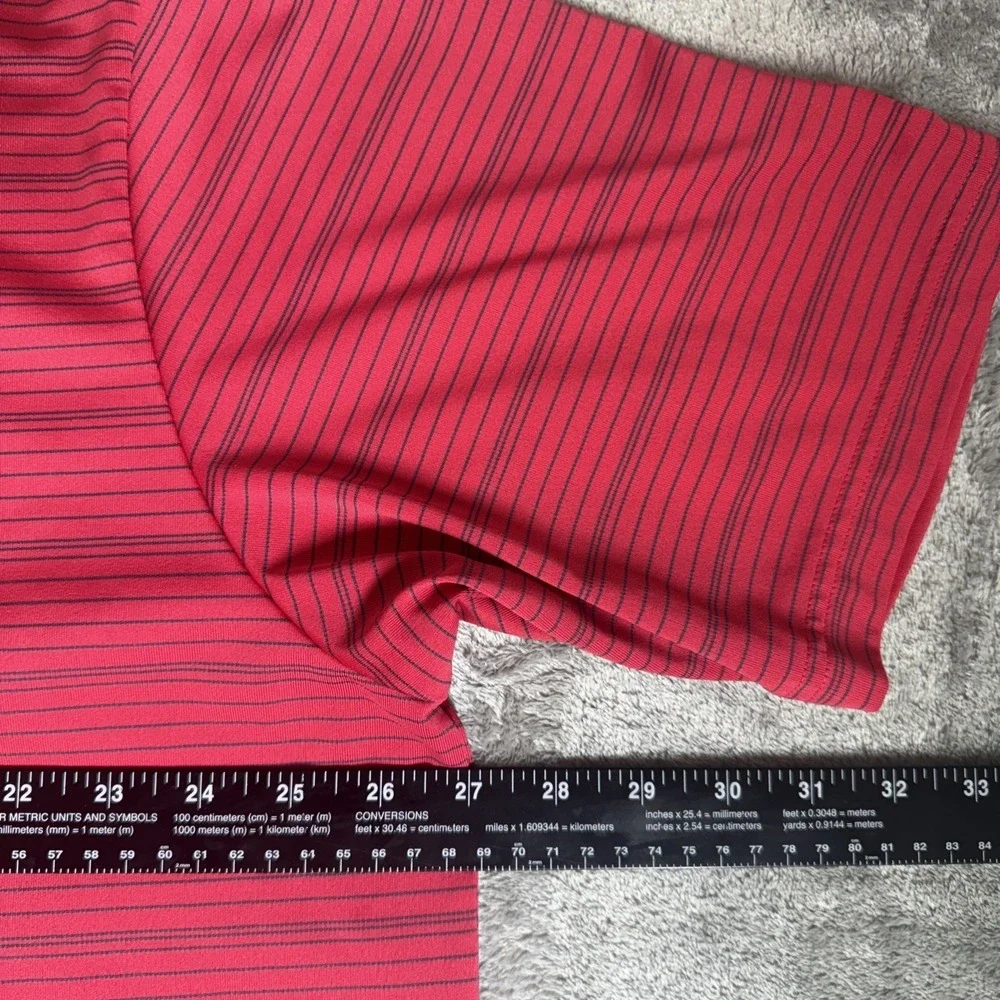 Adidas‎ Red Striped Polo Shirt Golf Short Sleeve Red Size 2XL Performance